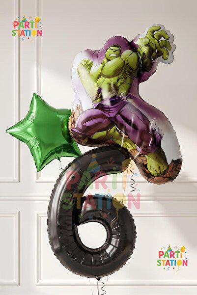 Parti Station Avengers Hulk Balloon 6 Year Old Set 3 Piece Large Size Hulk Ba...