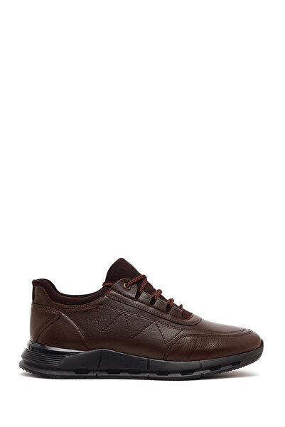Derimod Men's Brown Lace-Up Thick Soled Leather Casual Sneaker Wm828005Dv