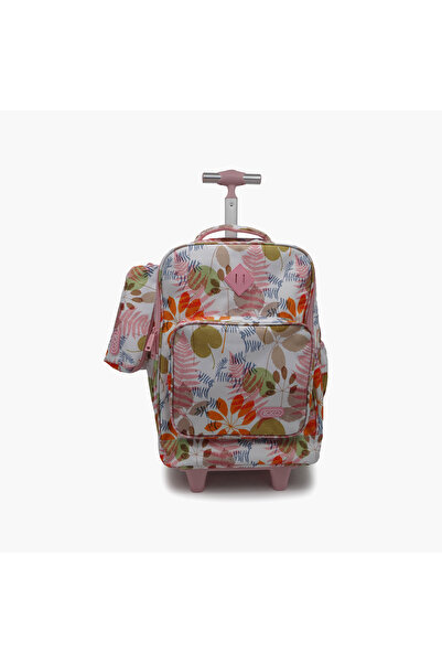 Roco Floral 2-Piece School Trolley Bag Set for Girls 5-8 Yrs with Pencil Case...