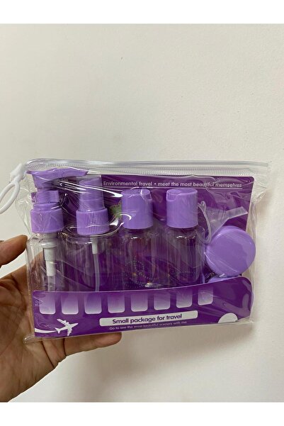 elif aksesuar Travel Set with Bag – Colorful Transparent Refillable Bottle an...