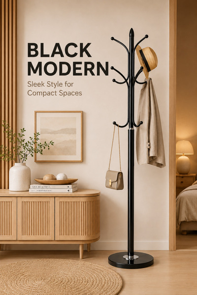 Generic Brand White Freestanding Coat Rack, 12-Hook Coat Stand with Stable Ba...