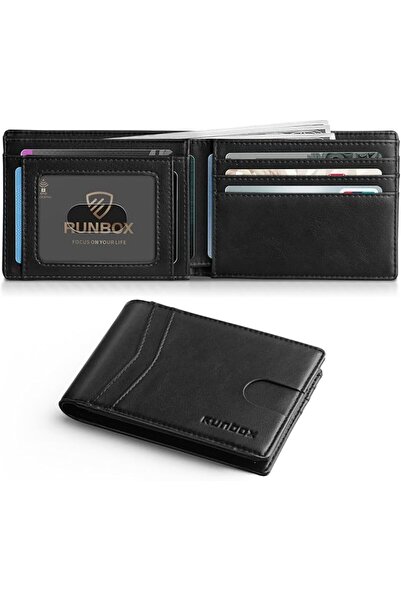 GENERAL RUNBOX Wallet for Men Slim Holder Leather RFID Blocking Small Thin Me...