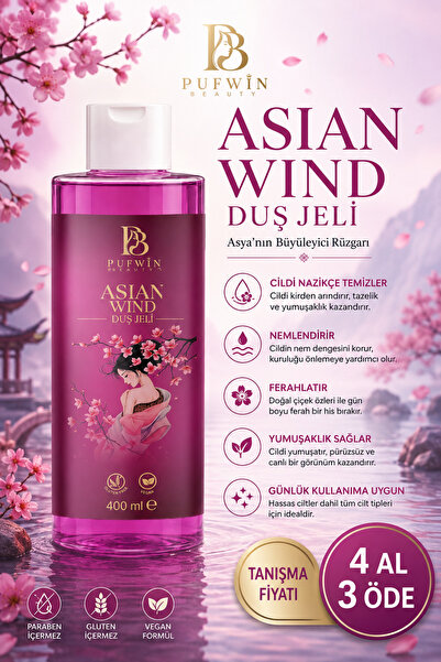 Pufwin Beauty Bitkisel İçerikli Nemlendirici Parfümlü Duş Jeli 400 Ml