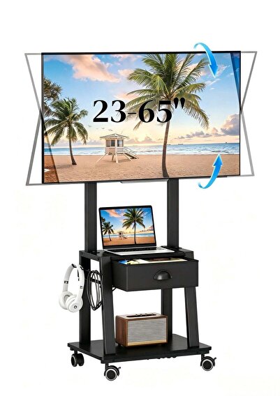 COOLHAWK Mobile TV Stand,Rolling TV Stand with Wheels/Drawer for 23-60 Inch T...