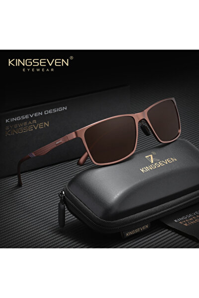 Choice3 نظارات شمسية KINGESEVEN بنية اللون عالية الجودة، نظارات مستطيلة الشكل...