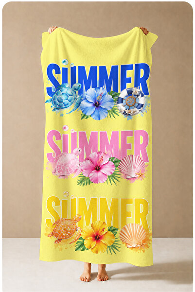 Evmila Pop Art Summer Written Colorful Patterned 70X150 Beach Towel - Digital...