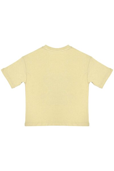 OrganicKid Bon Voyage Erkek Çocuk Bej Oversize T-shirt