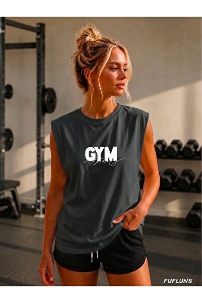 FUFLUNS Gym Women's Regular Fit Crew Neck Sports Sleeveless T-Shirt