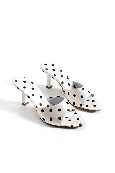tivana Women's Polka Dot Patterned Daily Classic Thin Heeled Slippers Esta - ...