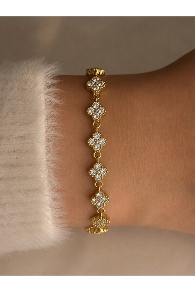 Nilly Jewelry Zirkon Taşlı Mini Yonca Bileklik