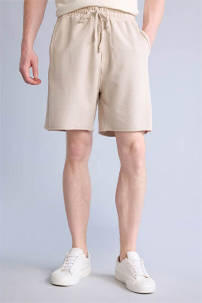 DeFacto Pantaloni scurți cu buzunare, cu talie elastică, 100% bumbac, croială...