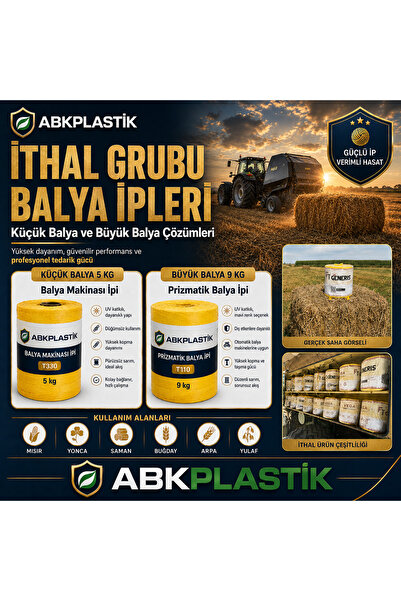 ABK PLASTİK İthal Prizmatik Büyük Balya İpi 9 kg T110 ABKPLASTİK
