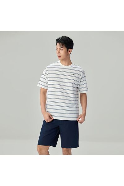 Giordano Men's Chiikawa Striped Cotton Relaxed Graphic Tee