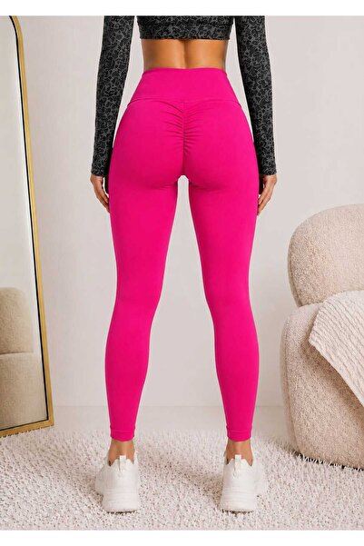 LİMMODA High-Waisted Lycra Sports Tights with a Gathering Effect on the Back