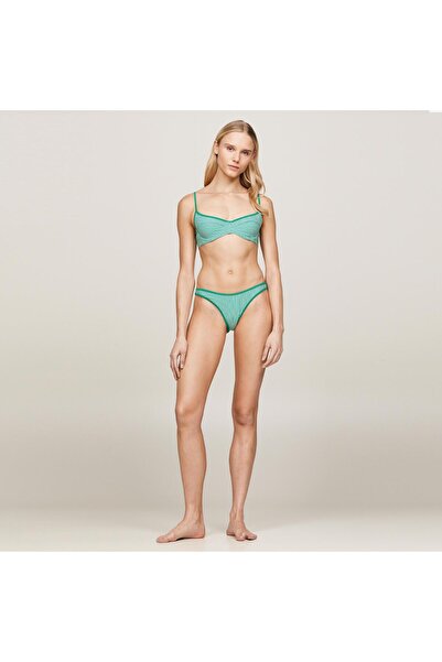 Tommy Hilfiger Cheeky High Leg Print Kadın Yeşil Bikini Altı