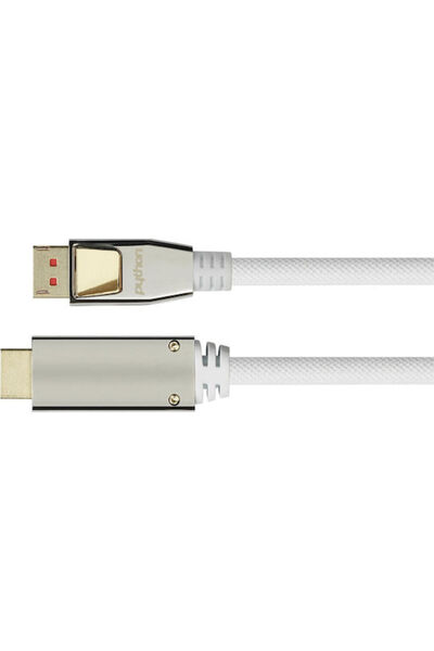 python ticaret Καλώδιο Python DisplayPort αρσενικό - HDMI αρσενικό 1μ Λευκό (...