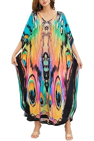 GENERAL Women Roomy Nightgown Long Loungewear Kimono Cardigan Beach Dress Bik...