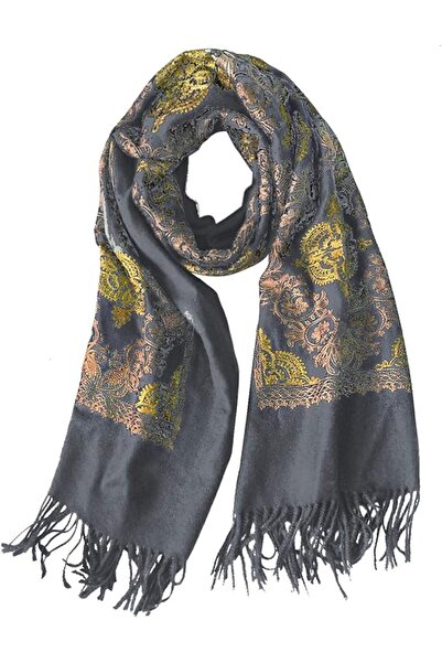 Urban CoCo Women's Embroidered Oversize Tassel Shawl Scarf