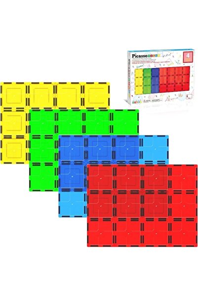 PicassoTiles Kids Toy Magnetic Building Blocks Magnet Tiles Supersized Large ...