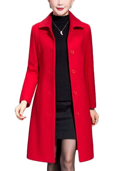 GENERAL Jenkoon Women's Wool Trench Coat Winter Long Thick Overcoat Walker Coats