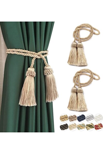 GENERAL 2 Pack Curtain Tiebacks Handmade Decorative Curtain Holdbacks Rope wi...