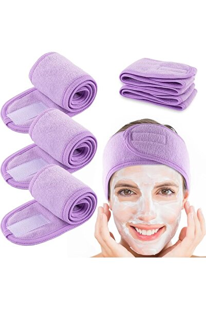 Whaline Spa Facial Headband 4 Packs Head Wrap Terry Cloth Headband Adjustable...