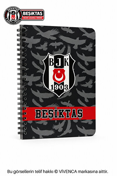 Beşiktaş VİVENCA İLE YENİ SEZON RESMİ LİSANSLI A6 ÇİZGİLİ TEK ADET SPİRALLİ D...