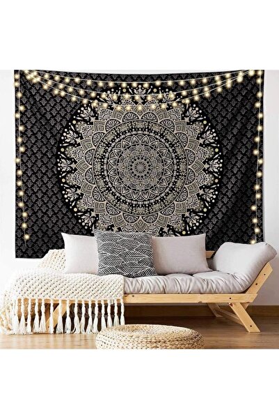 GENERAL Edeesky Black Blue Mandala Tapestry Wall Hanging Vintage Tapestries A...