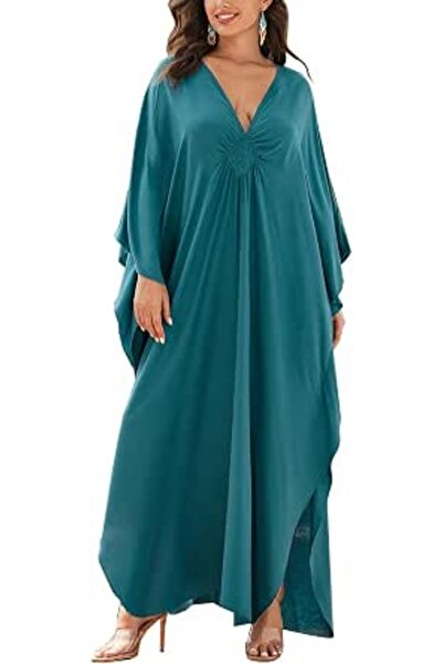 GENERAL Women's Bohemian Kaftan Maxi Loungewear Oversized Nightgown Homewear ...