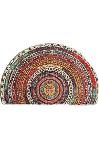 GENERAL SUJIN Half Round Door Mat,Semi Circle Bathroom Floor Rug,Mandala Boho...