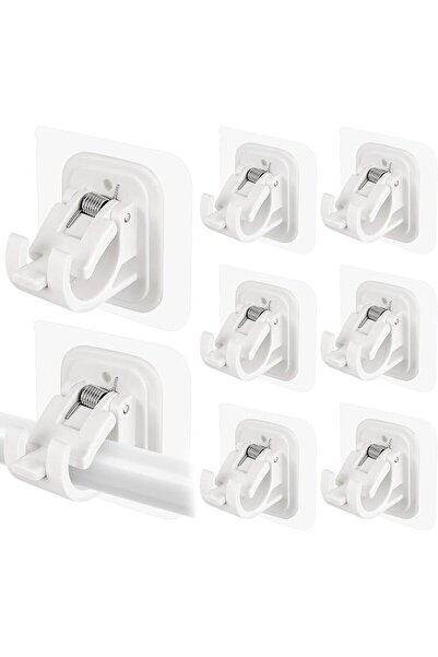 Codoule 8PCS No Drill Curtain Rod Brackets No Drilling Self Adhesive Curtain ...