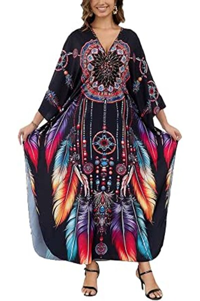 GENERAL Women's Summer Long Beach Dress Kimono Maxi Kaftan Cover ups