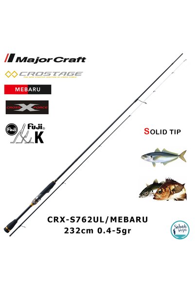 MAJOR CRAFT Crostage CRX-S762UL Mebaru Solid 232cm 0.4-5gr (2P) LRF Kamış