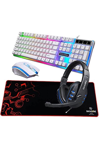 Datazone G21 Gaming Keyboard and Mouse (White), Gaming Headset 900i( Blue ), ...