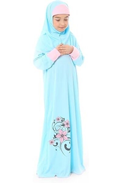 GENERAL Girl's Prayer Dress with Flower Print and Cuffs