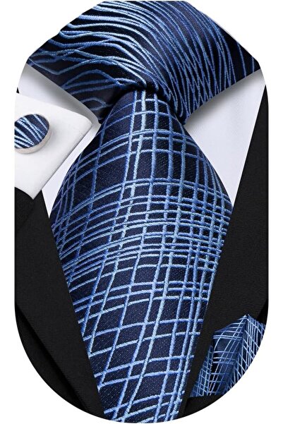 Dubulle Mens Paisely Silk Tie for Men Necktie and Pocket Square Set