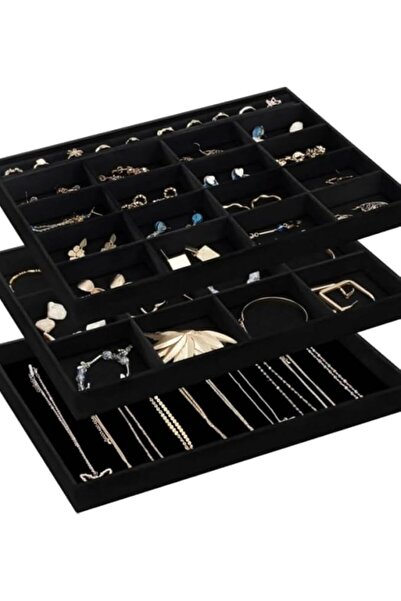 Procases ProCase 3 Set Stackable Jewelry Tray for Drawer Vanity Dresser, Jewe...