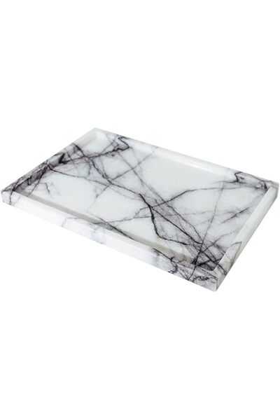 GENERAL DUANYAN Real Luxurious Natural Marble Vanity Tray Genuine Marble Stor...