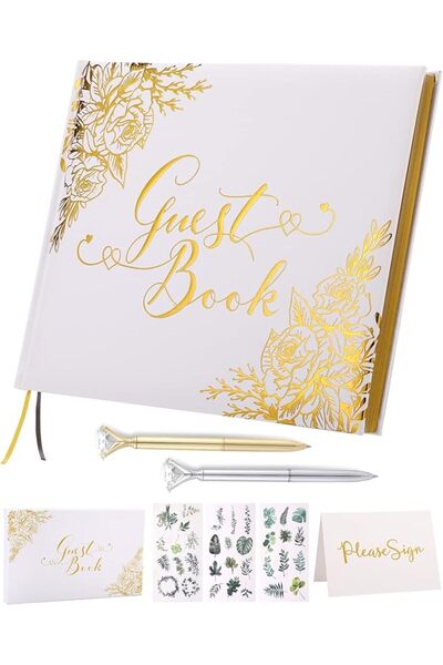 GENERAL Wedding Guest Book - Guest Book Wedding Reception with Pens - 9x7'' P...