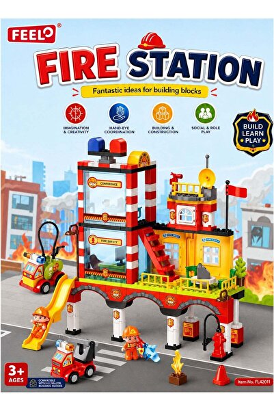 Feelo 173PCS Fire Station Big Building Blocks Construction Playset for Ages 3...