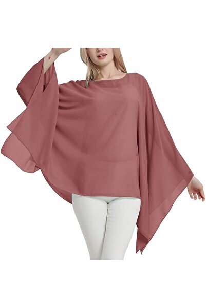 GENERAL Wiiiwish Women's Loose Solid Long Batwing Sheer Chiffon Caftan Wrap P...