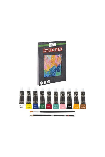 MC Micostore Set pictat tempera acrilic 10cul+creion+pensula+notes Grafix A5
