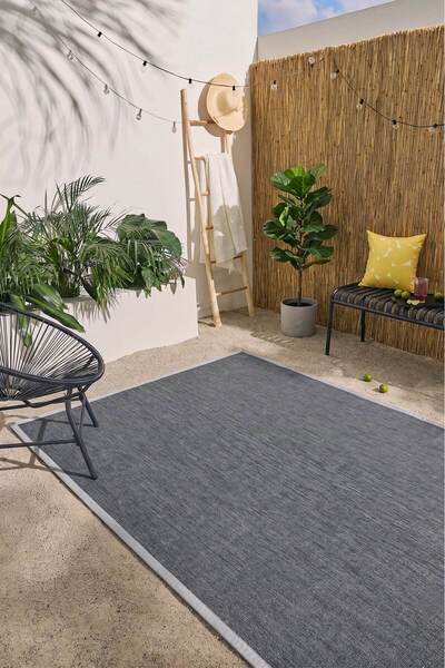 APEX HALI Bahçe Balkon Mutfak Halısı Kaymaz Tabanlı Yıkanabilir Dekoratif Sis...