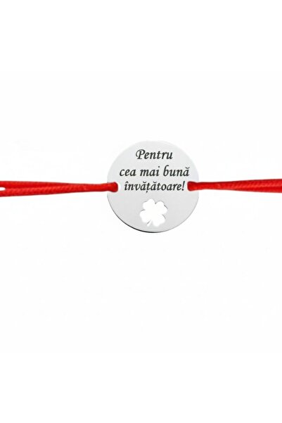 OEM Brățară cu șnur și medalion cu mesaj pentru  "Profesor " de 13mm din argi...