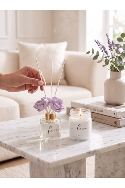 LALEZEN HOME LAVANTA Kokulu Çiçekli Bambu Çubuklu 100 ml Oda Kokusu ve Dekora...