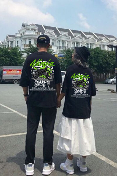 DEEFWEAR Black Ninja Kawasaki Front / Back Printed Oversize Tshirt -Mingalondon