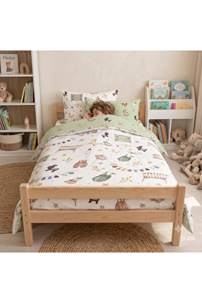 mirellestore Montessori Duvet Cover (100X200) and Elastic Sheet Set |   Animals