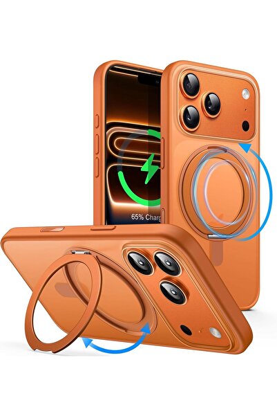UrbanX URBANNX 360° Rotatable Ring Stand Case for iPhone 17 Pro Max, Orange |...