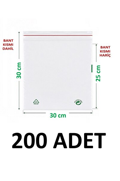 MTKardeşler 30X25+5 cm Transparent Green Recyclable Adhesive Nylon Bag 30X30 ...