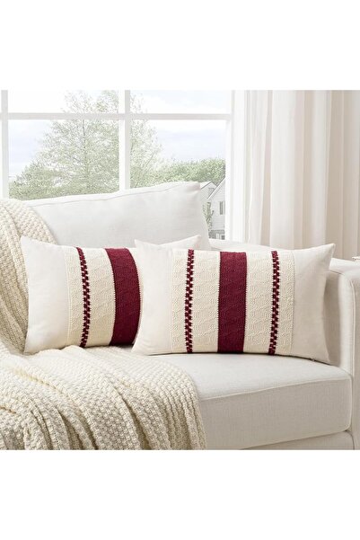 Fancy Homi Set of 2 Dusty Blue Vintage Lumbar Decorative Throw Pillow Covers ...